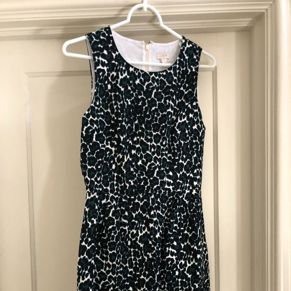 J. Crew Factory black and dark green leopard print dress